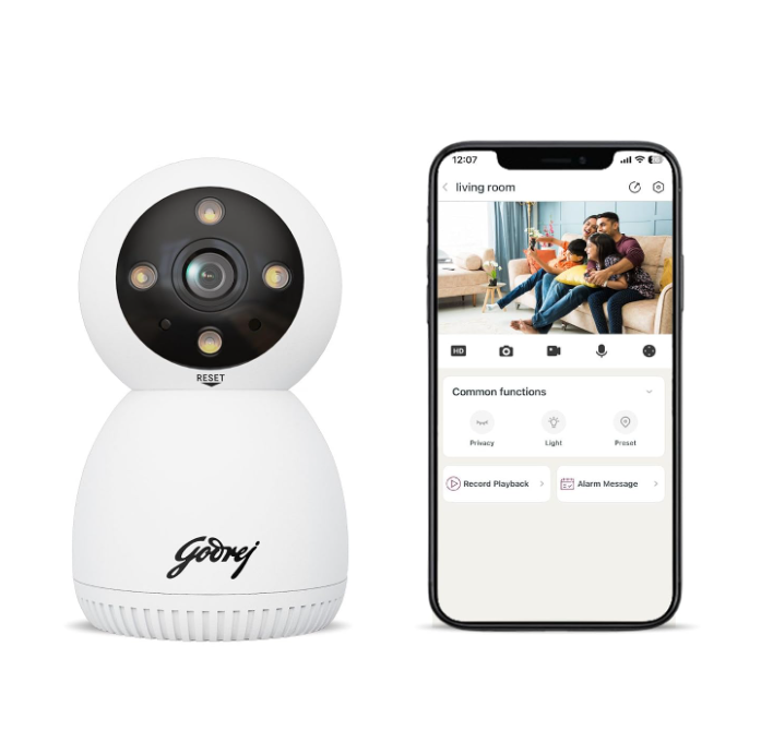 Godrej ACE PRO 3MP Security Camera Colour Night Vision, 2-Way Audio, Human Security Camera (256 GB)