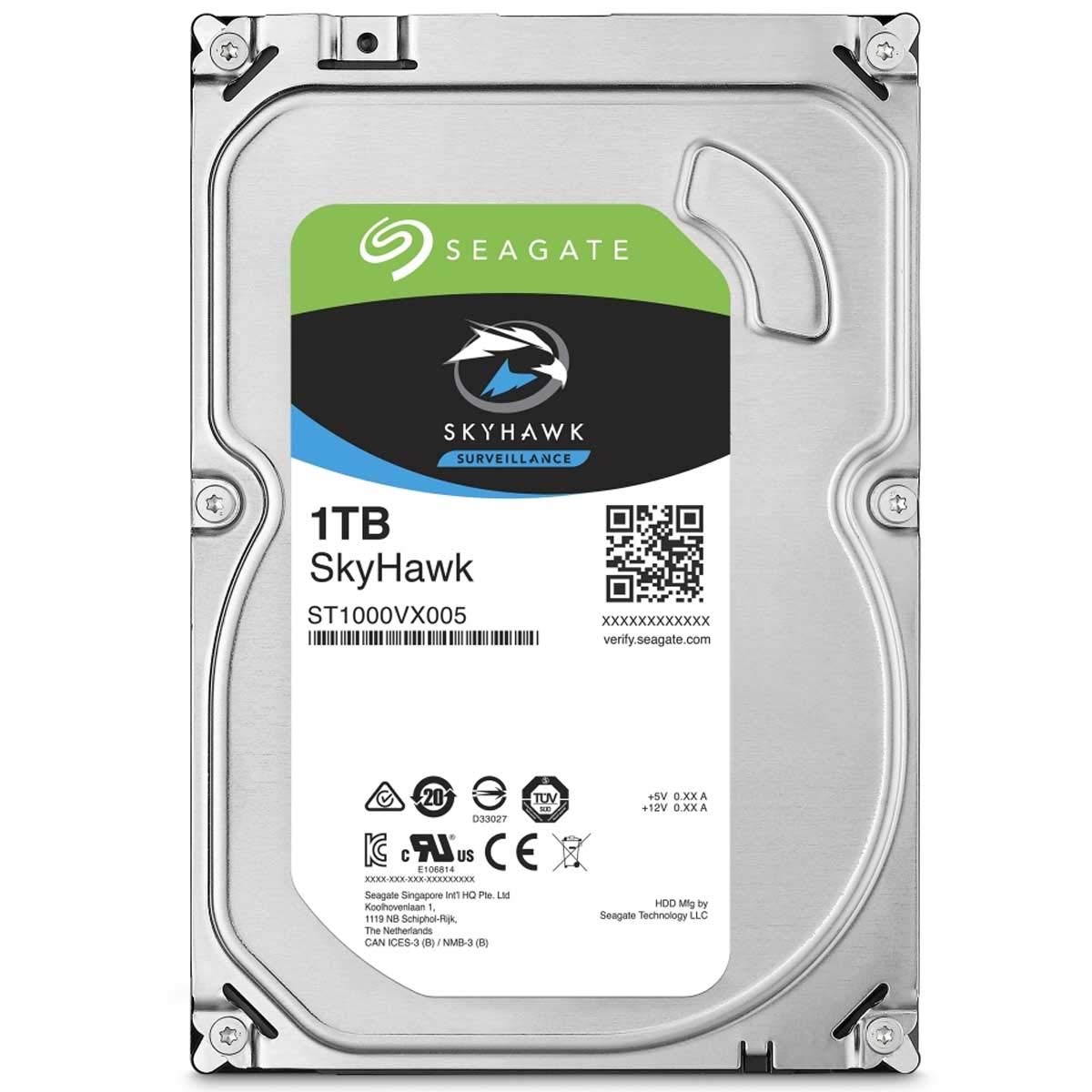 Seagate Skyhawk 1 TB Surveillance Internal Hard Drive HDD, 3.5 Inches SATA 6 Gb/s 64 MB Cache for DVR NVR Security Camera System